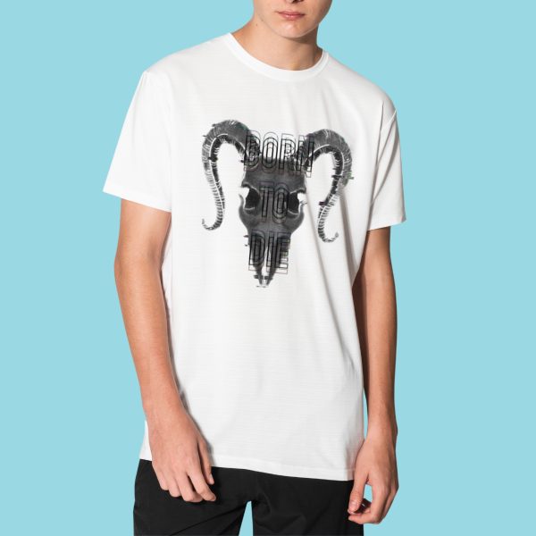 Born to die design on white tshirt by sbs