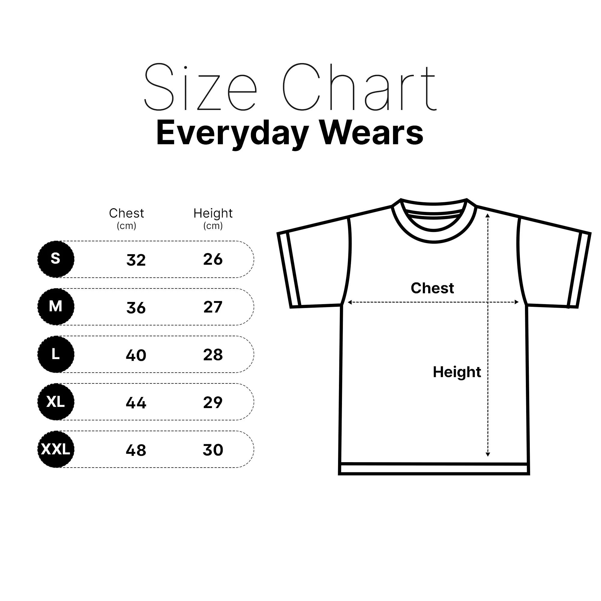 everyday wears size guide